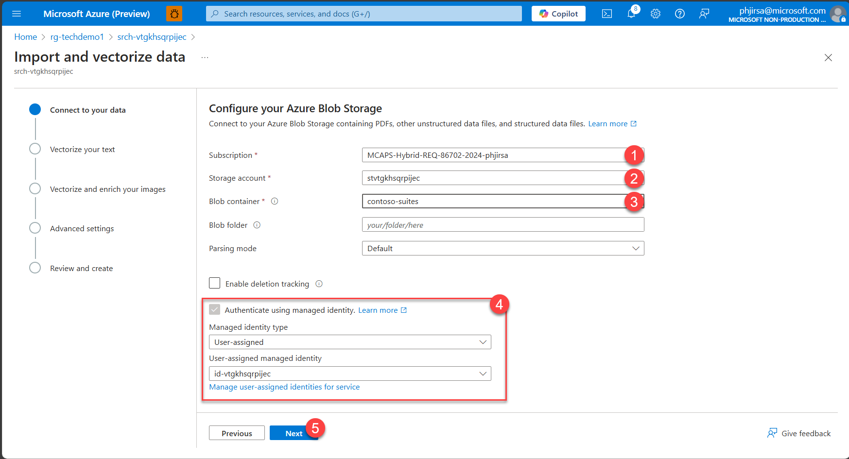 Configure your Azure Blob Storage account.