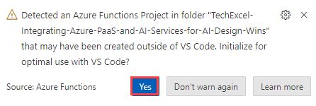 Initialize the project for optimal use with Visual Studio Code.