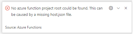 An error message that no project root could be found.